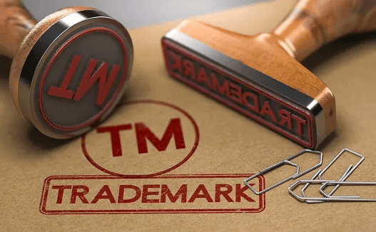 trademark stamps on file folder